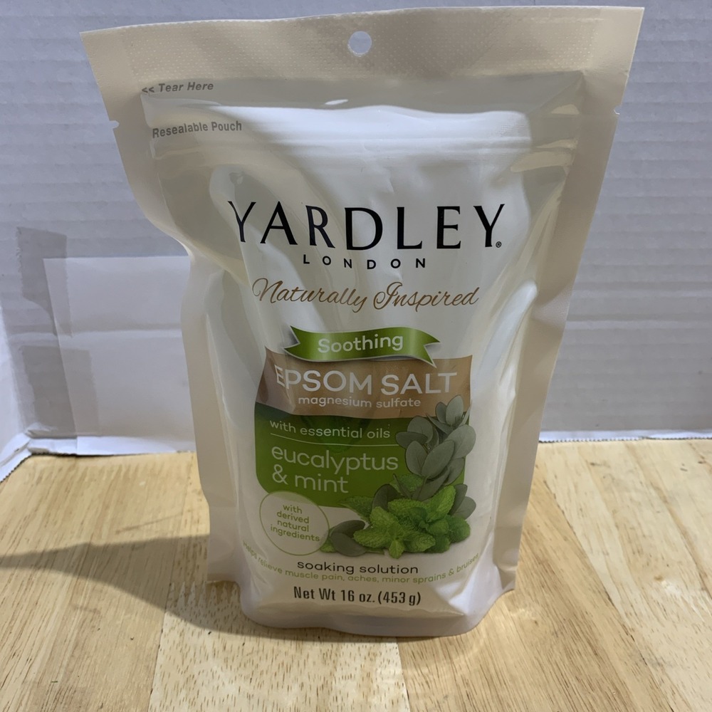 Yardley London Soothing Epsom Salt Eucalyptus &Mint 1 Lbs Bag